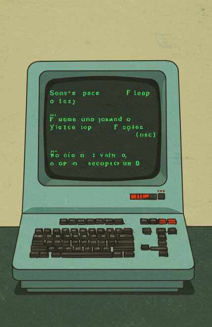 Plain text email shown on vintage terminal with green monospace text