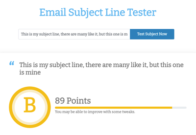 Email Subject Line Tester screenshot